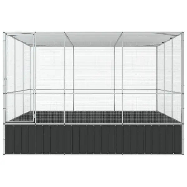 Suur tsingitud terasest välilindla lindudele, hõbedane/antratsiithall, 311 x 307 x 212 cm – 4