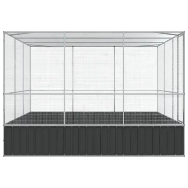 Suur tsingitud terasest välilindla lindudele, hõbedane/antratsiithall, 311 x 307 x 212 cm – 5
