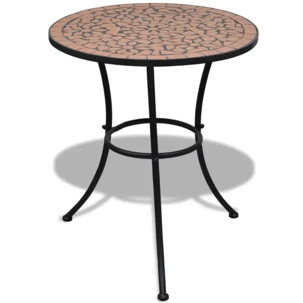 3-osaline terrakota bistrookomplekt keraamilise lauaplaadi ja istmetega, laud 60 x 70 cm – 2