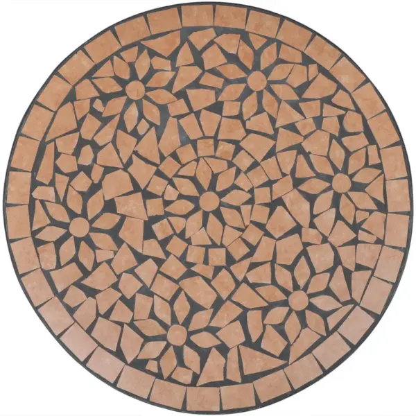3-osaline terrakota bistrookomplekt keraamilise lauaplaadi ja istmetega, laud 60 x 70 cm – 4