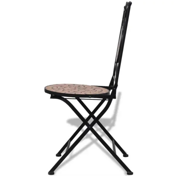 3-osaline terrakota bistrookomplekt keraamilise lauaplaadi ja istmetega, laud 60 x 70 cm – 7