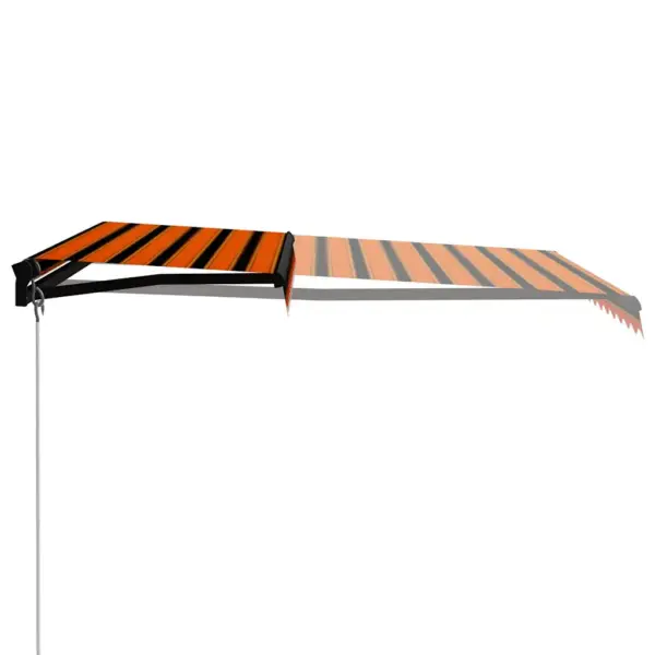 Käsitsi sissetõmmatav terrassivarikatus, 350 x 250 cm, oranž-pruun, hall alumiiniumraam – 2
