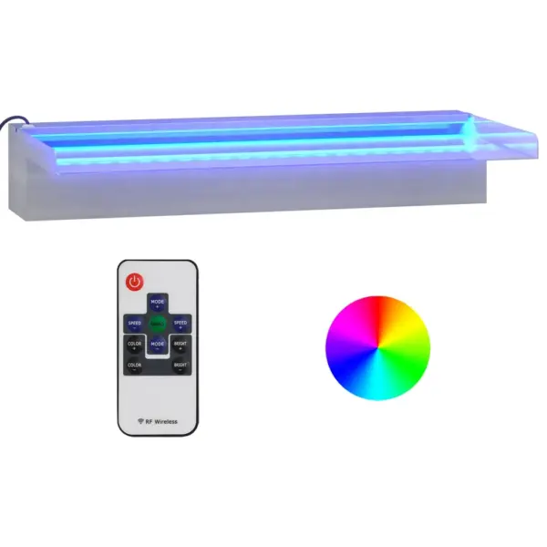 Tiigi- ja basseinikosk RGB LED-tuledega, harjatud roostevaba teras, 45 cm – 2