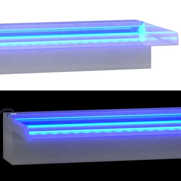Tiigi- ja basseinikosk RGB LED-tuledega, harjatud roostevaba teras, 45 cm – 7