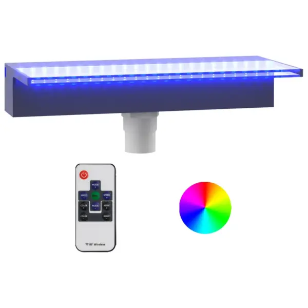 Akrüülist tiigi- ja basseinikosk RGB LED-tuledega, hall/läbipaistev, 45 cm – 2