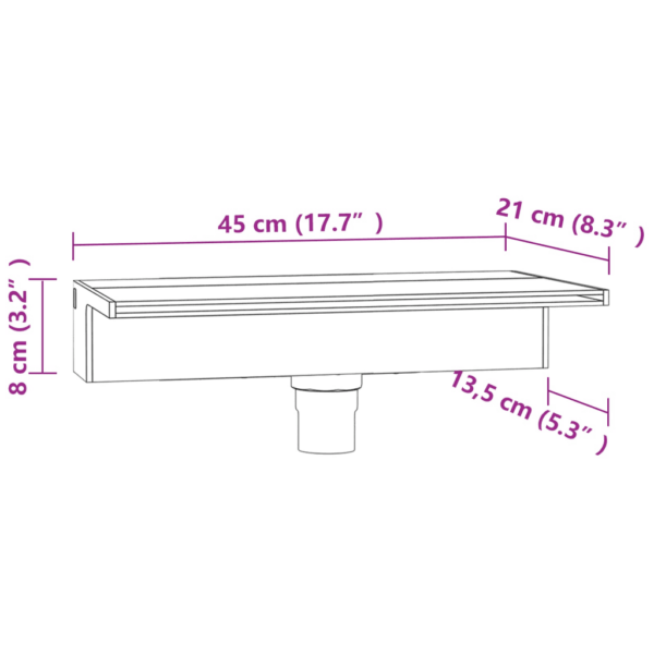 Akrüülist tiigi- ja basseinikosk RGB LED-tuledega, hall/läbipaistev, 45 cm – 12