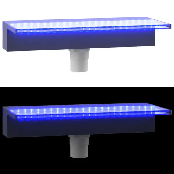 Akrüülist tiigi- ja basseinikosk RGB LED-tuledega, hall/läbipaistev, 45 cm – 9
