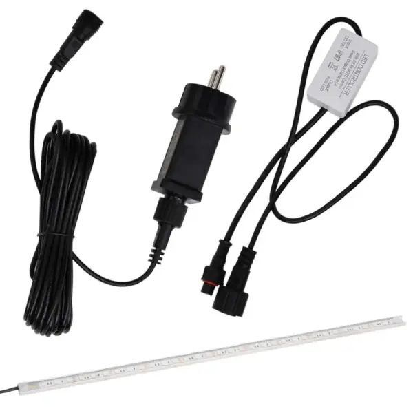 Akrüülist tiigi- ja basseinikosk RGB LED-tuledega, hall/läbipaistev, 45 cm – 10