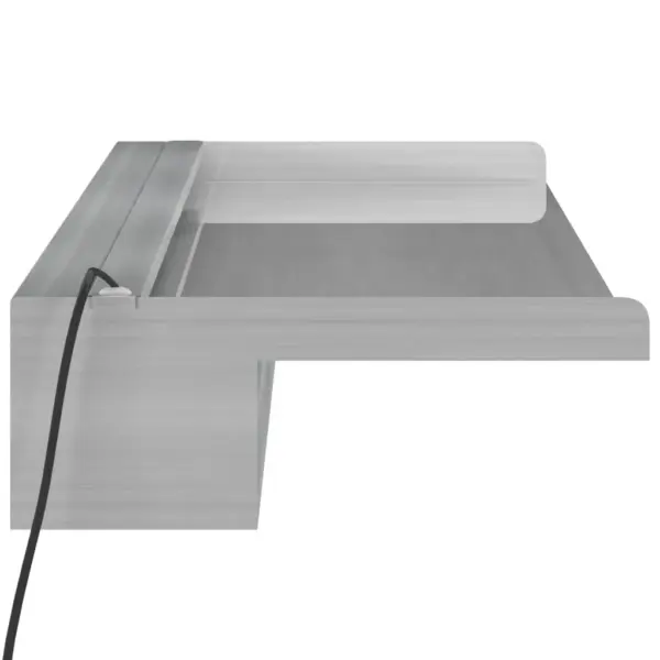 Tiigikosk RGB LED-valgustusega, harjatud roostevaba teras 304, hõbedane, 90 cm – 9
