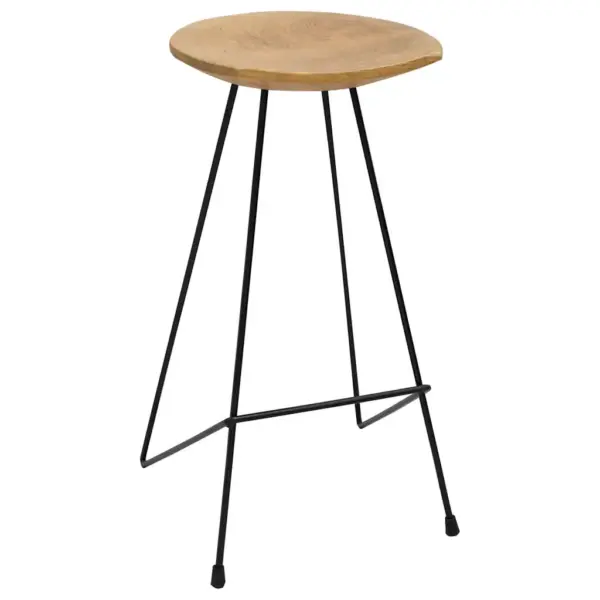 Tiigipuidust baaripukid metalljalgadel, 2 tk, 40 x 40 x 79 cm – 2