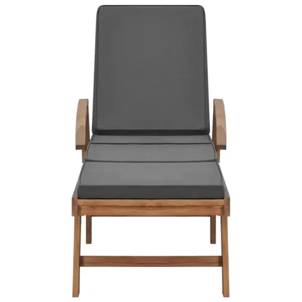 Tiigipuidust lamamistoolid rataste ja tumehallide patjadega, väljatõmmatava lauaga, 2 tk, 195 x 59,5 cm – 3