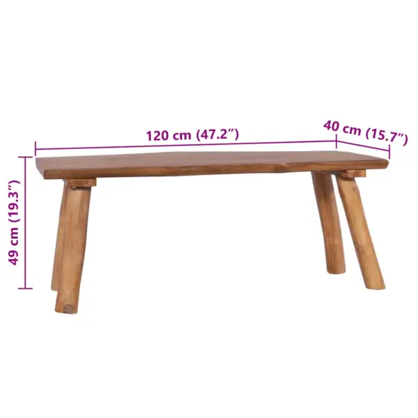 Tiigipuust aiapink 120 cm, õliviimistlusega, pruun - 6