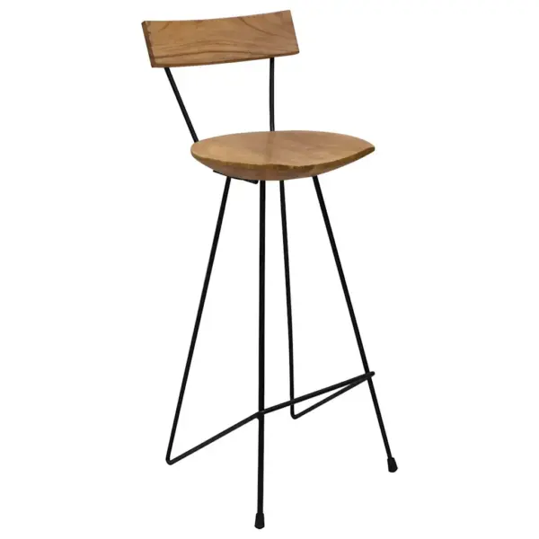 Tiigipuust baaripukid metalljalgadel, 2 tk, pruun, 40 x 40 x 103 cm – 2