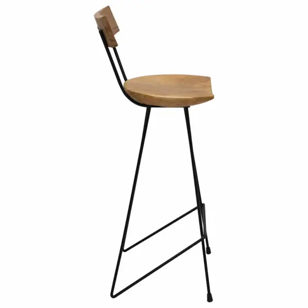 Tiigipuust baaripukid metalljalgadel, 2 tk, pruun, 40 x 40 x 103 cm – 5