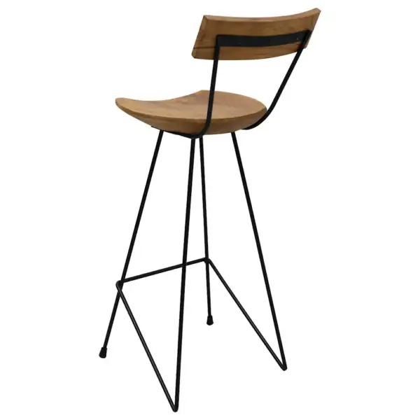 Tiigipuust baaripukid metalljalgadel, 2 tk, pruun, 40 x 40 x 103 cm – 6