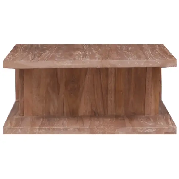 Tiigipuust C-kujuline kohvilaud avatud riiuliga, 70 x 70 x 30 cm – 3