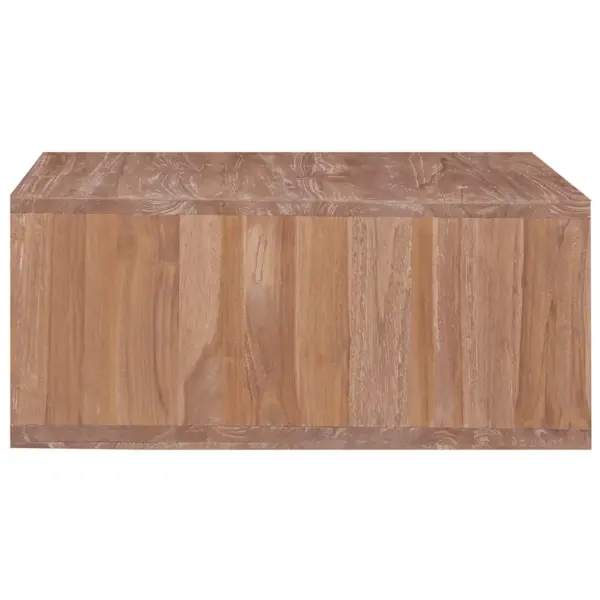 Tiigipuust C-kujuline kohvilaud avatud riiuliga, 70 x 70 x 30 cm – 4