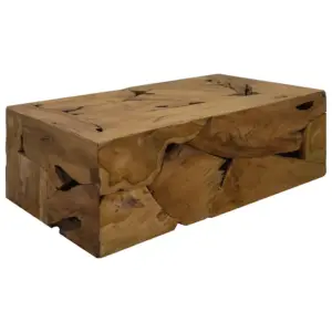 Tiigipuidust kohvilaud, pruun, 90 x 50 x 30 cm