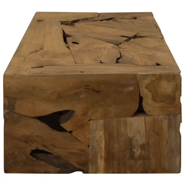 Tiigipuidust kohvilaud, pruun, 90 x 50 x 30 cm – 3