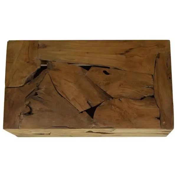 Tiigipuidust kohvilaud, pruun, 90 x 50 x 30 cm – 4