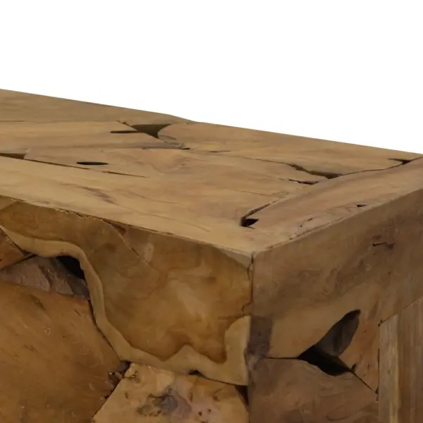 Tiigipuidust kohvilaud, pruun, 90 x 50 x 30 cm – 5