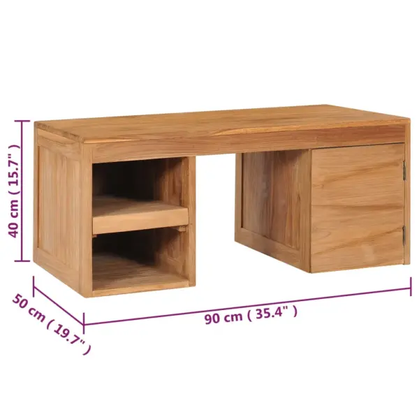Tiigipuust koloniaalstiilis kohvilaud kapiga, 90 x 50 x 40 cm – 7