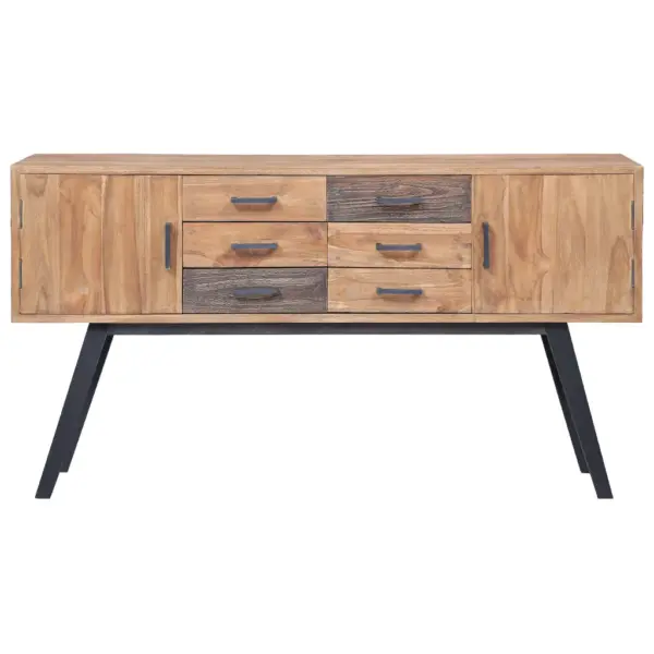 Koloniaalstiilis tiigipuust kummut 6 sahtli ja 2 uksega, pruun, 110 x 30 x 75 cm – 2