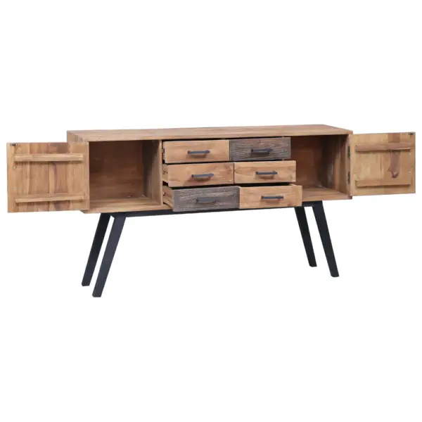 Koloniaalstiilis tiigipuust kummut 6 sahtli ja 2 uksega, pruun, 110 x 30 x 75 cm – 3