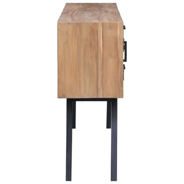 Koloniaalstiilis tiigipuust kummut 6 sahtli ja 2 uksega, pruun, 110 x 30 x 75 cm – 5