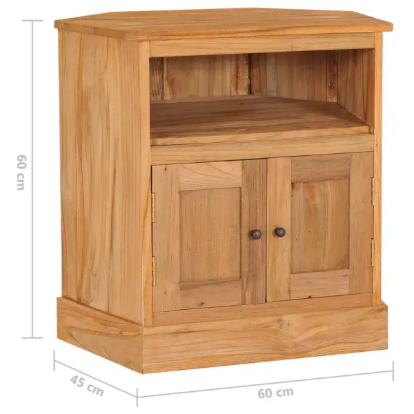 Tiigipuust puhvetkapp avatud riiuliga, pruun, 60 x 45 x 60 cm – 8