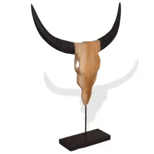 Tiigipuust pullikolju skulptuur terasalusel, 66 x 15 x 88 cm