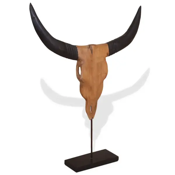 Tiigipuust pullikolju skulptuur terasalusel, 66 x 15 x 88 cm – 5