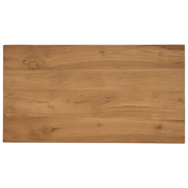 Ratastega tiigipuust kohvilaud riiuliga, 110 x 60 x 40 cm – 4