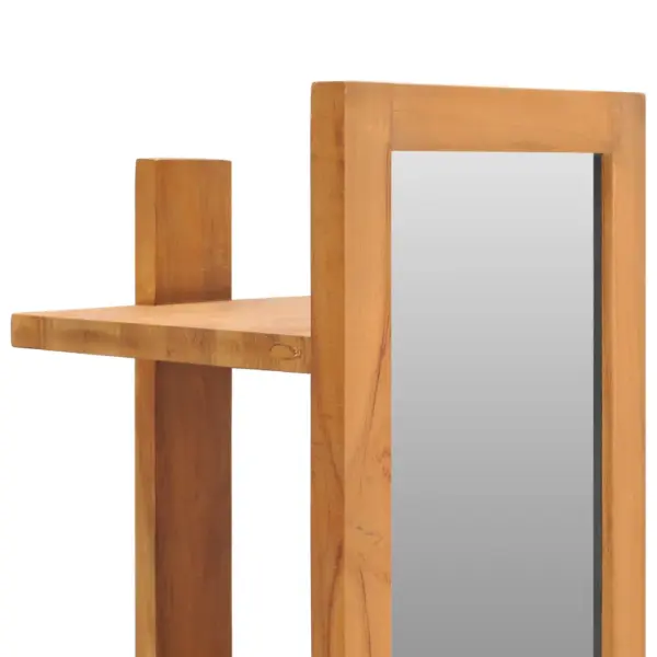 Tiigipuust seinapeegel riiulitega, 30 x 30 x 120 cm – 4