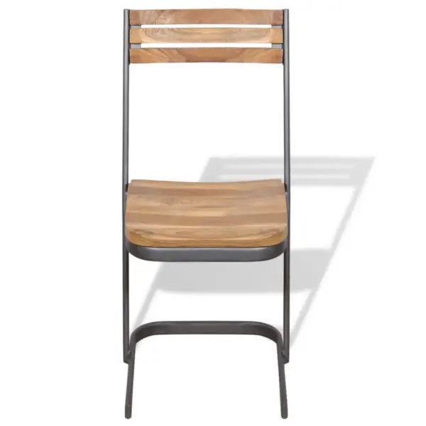 Tiigipuust söögitoolid metallraamiga, pruun, 2 tk, 33 x 39 x 75 cm – 7