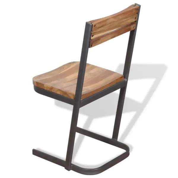 Tiigipuust söögitoolid metallraamiga, pruun, 2 tk, 33 x 39 x 75 cm – 8