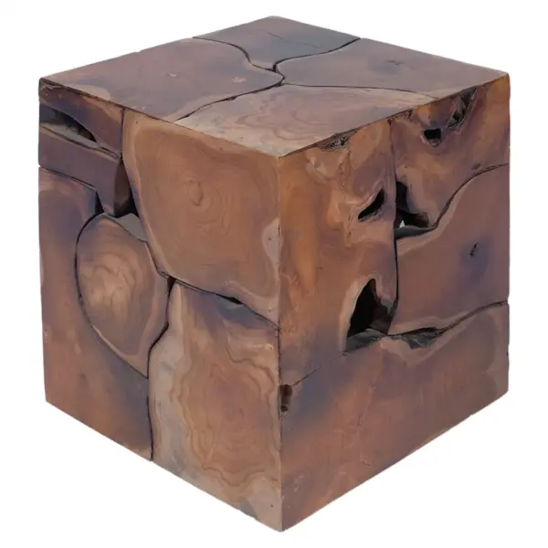 Tiigipuust taburet, pruun, 40 x 40 x 45 cm, käsitöö – 2