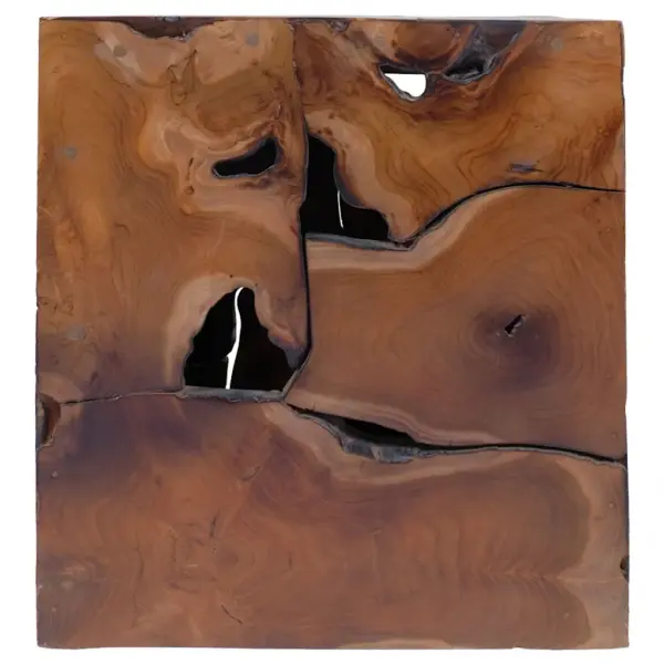 Tiigipuust taburet, pruun, 40 x 40 x 45 cm, käsitöö – 3