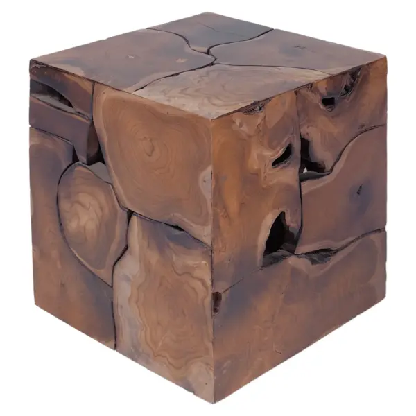 Tiigipuust taburetid ja moodultumbad, 4 tk, pruun, 40 x 40 x 45 cm – 2