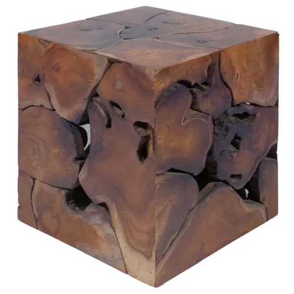 Tiigipuust taburetid ja moodultumbad, 4 tk, pruun, 40 x 40 x 45 cm – 5