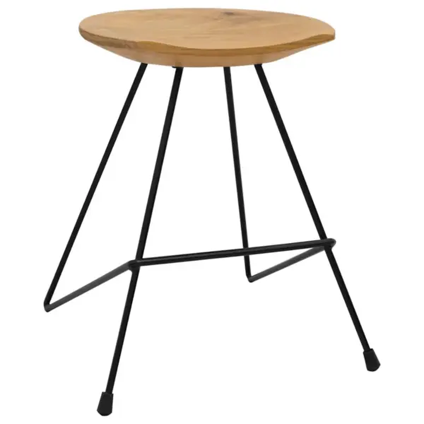 Tiigipuust taburetid musta metallraamiga, 2 tk, 40 x 40 x 46 cm – 2