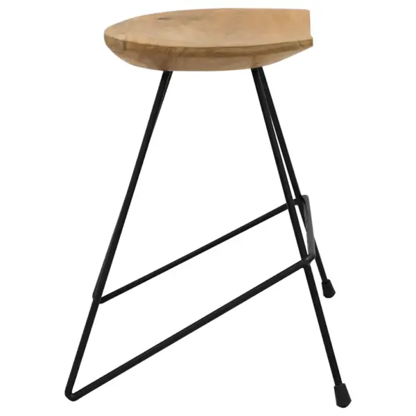 Tiigipuust taburetid musta metallraamiga, 2 tk, 40 x 40 x 46 cm – 5