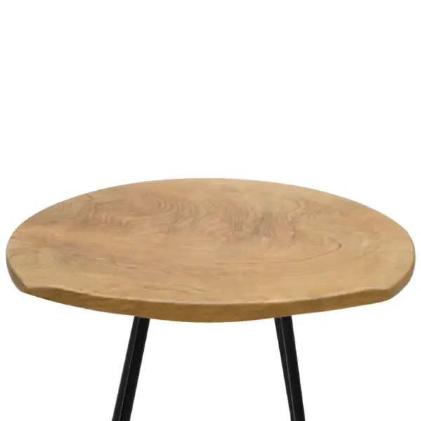 Tiigipuust taburetid musta metallraamiga, 2 tk, 40 x 40 x 46 cm – 7