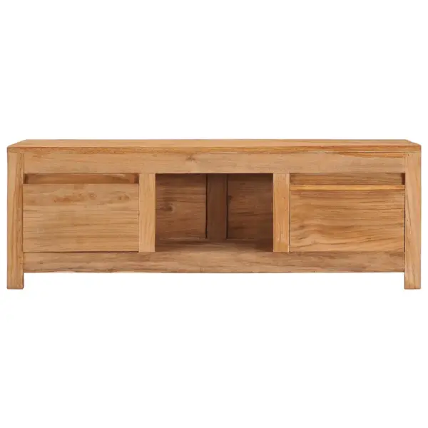 Koloniaalstiilis tiigipuust telerikapp 2 sahtli ja avatud riiuliga, 100 x 30 x 35 cm – 2