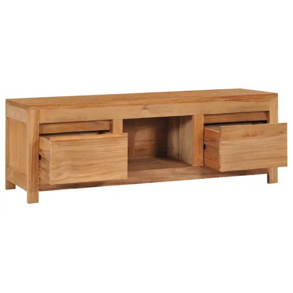 Koloniaalstiilis tiigipuust telerikapp 2 sahtli ja avatud riiuliga, 100 x 30 x 35 cm – 5
