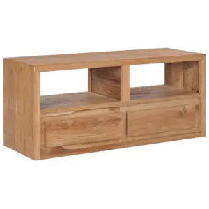 Tiigipuust telerikapp 2 sahtli ja avatud sektsioonidega, 90 x 30 x 40 cm