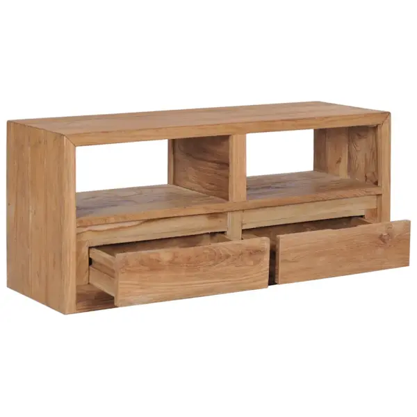 Tiigipuust telerikapp 2 sahtli ja avatud sektsioonidega, 90 x 30 x 40 cm – 2