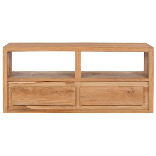 Tiigipuust telerikapp 2 sahtli ja avatud sektsioonidega, 90 x 30 x 40 cm – 3