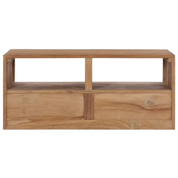 Tiigipuust telerikapp 2 sahtli ja avatud sektsioonidega, 90 x 30 x 40 cm – 5
