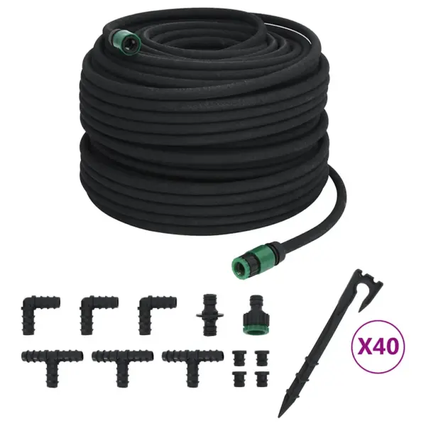 Poorsest kummist tilkkastmisvoolik aeda, must, 100 m, 0,6″ (16 mm) – 2